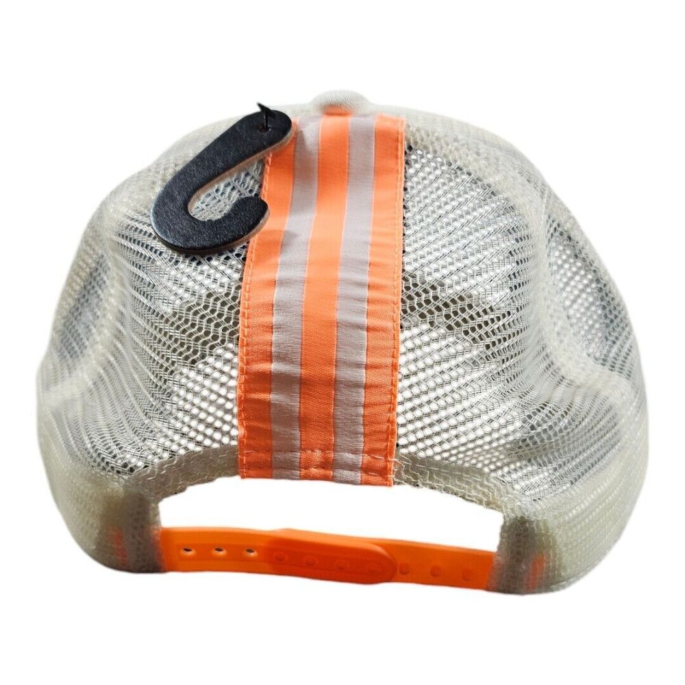ADIDAS OTG 2.0 MESH TRUCKER MENS SNAPBACK HAT CREAM WHITE Orange STRIPE HAT CAP - Picture 3 of 6
